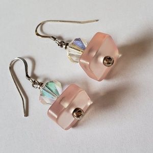 Earrings, Handmade, Vintage Crystals, Sterling